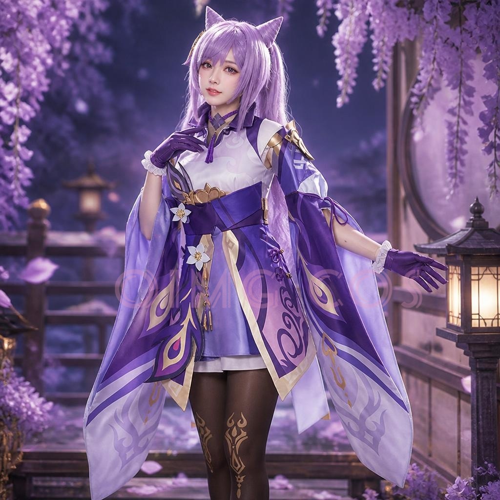 Anime Cosplay Jumpsuit - Fantasia de Cosplay Keqing de Genshin
