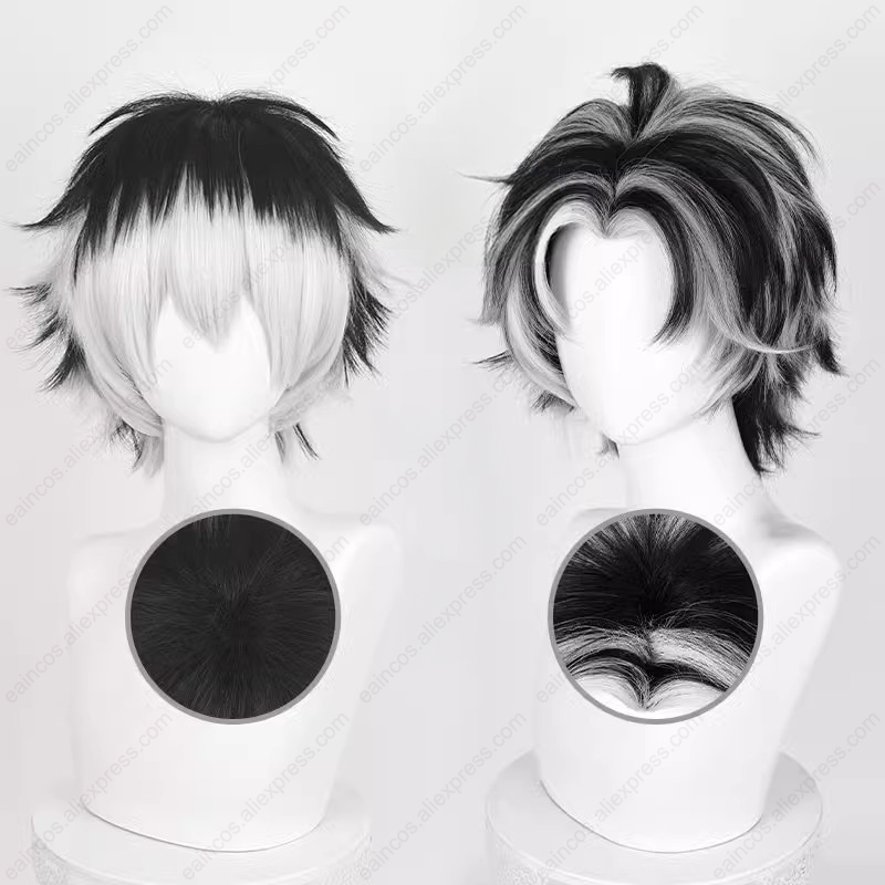 Cosplay Anime White Hair - Kotaro bokuto peruca cosplay 30cm curto