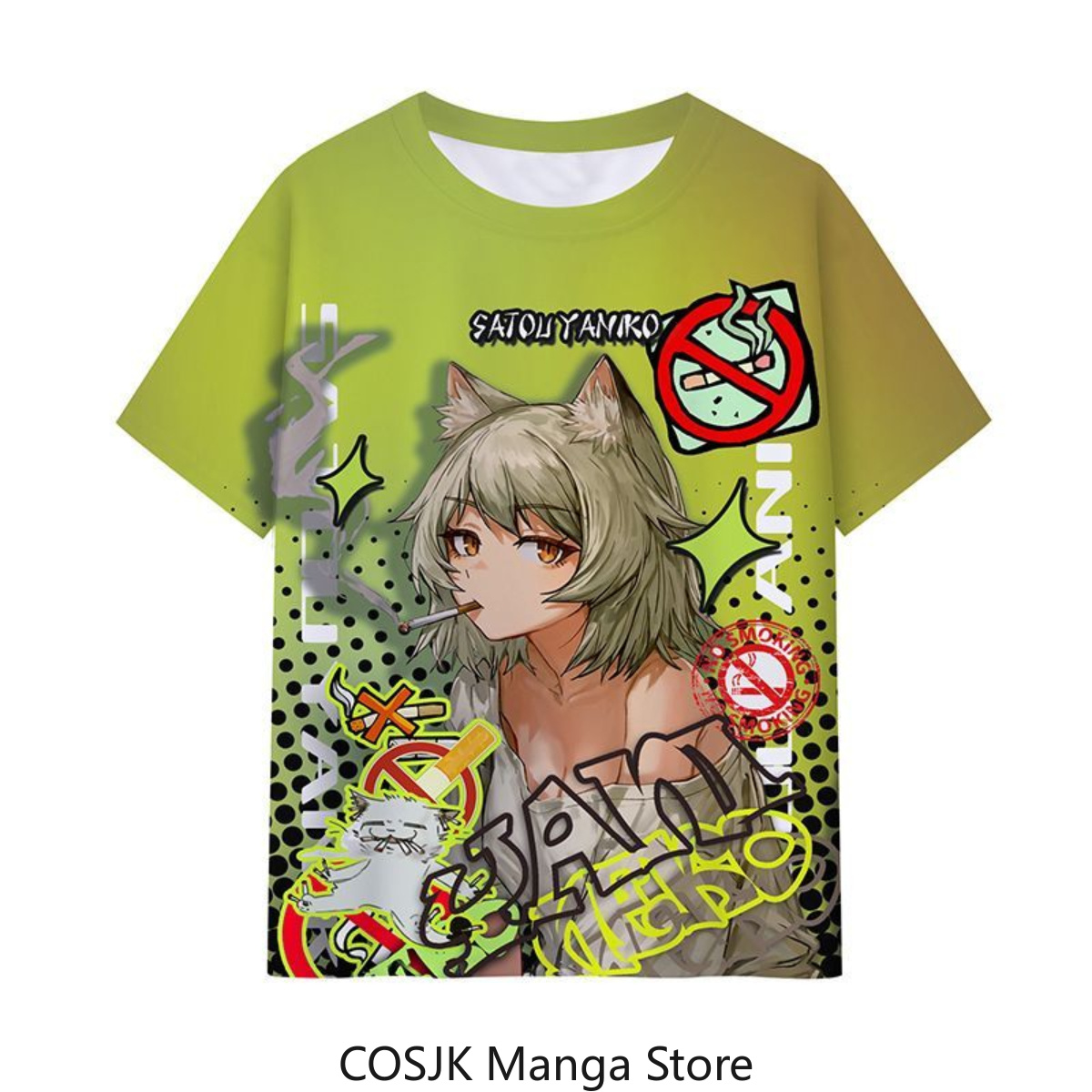 Camiseta Anime Chainsmoker Cat - Cosplay Anime Yuki avaliação e preço