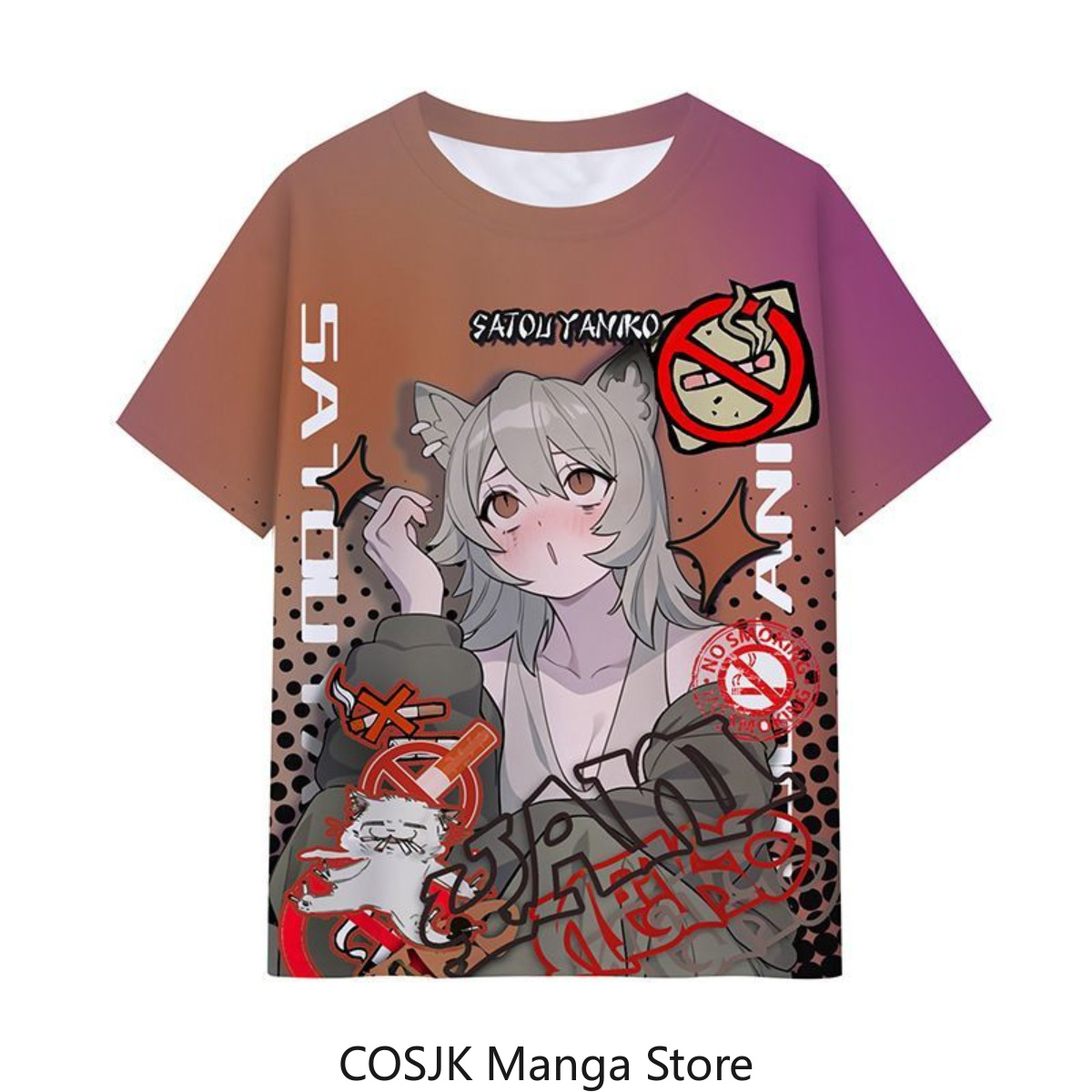 Camiseta Anime Chainsmoker Cat - Cosplay Anime Yuki avaliação e preço