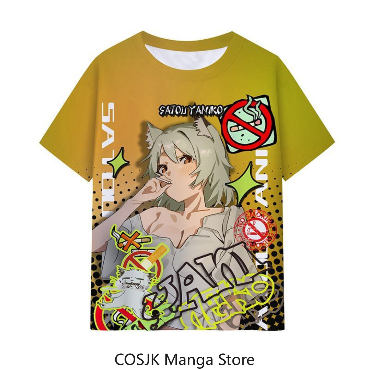 Camiseta Anime Chainsmoker Cat - Cosplay Anime Yuki avaliação e preço