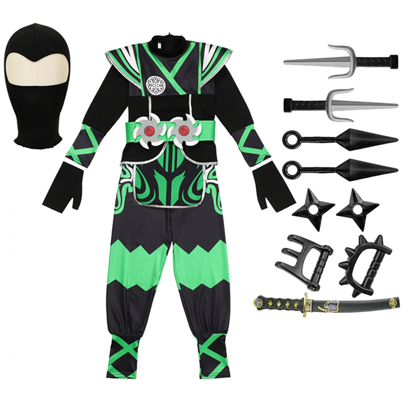 Fantasia de Ninja Verde para C - Cosplay Anime Boy avaliação e preço